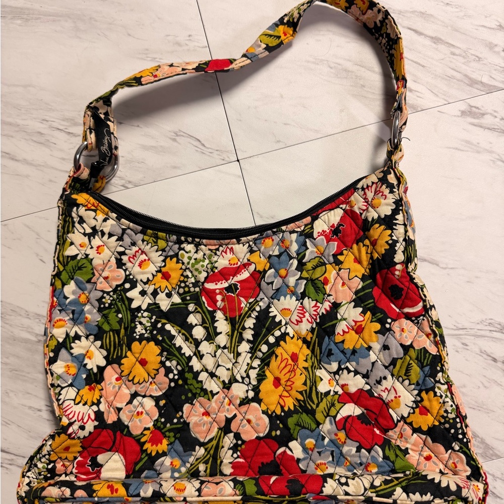 Vera Bradley Black Multi Floral Quilted Shoulder Bag - Picture 2 of 7